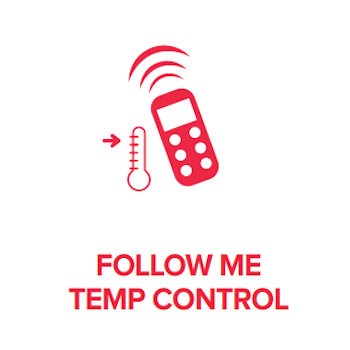 Follow Me Temp Control para mayor precisión La función Follow Me Temp Control permite mejorar el control de la temperatura tomando como referencia la zona donde se encuentra el mando o el usuario, según la configuración del equipo.  Esto ayuda a conseguir una temperatura más ajustada al punto real de uso, no solo a la zona cercana a la unidad interior. El resultado es más precisión, más confort y una climatización mejor adaptada al usuario.